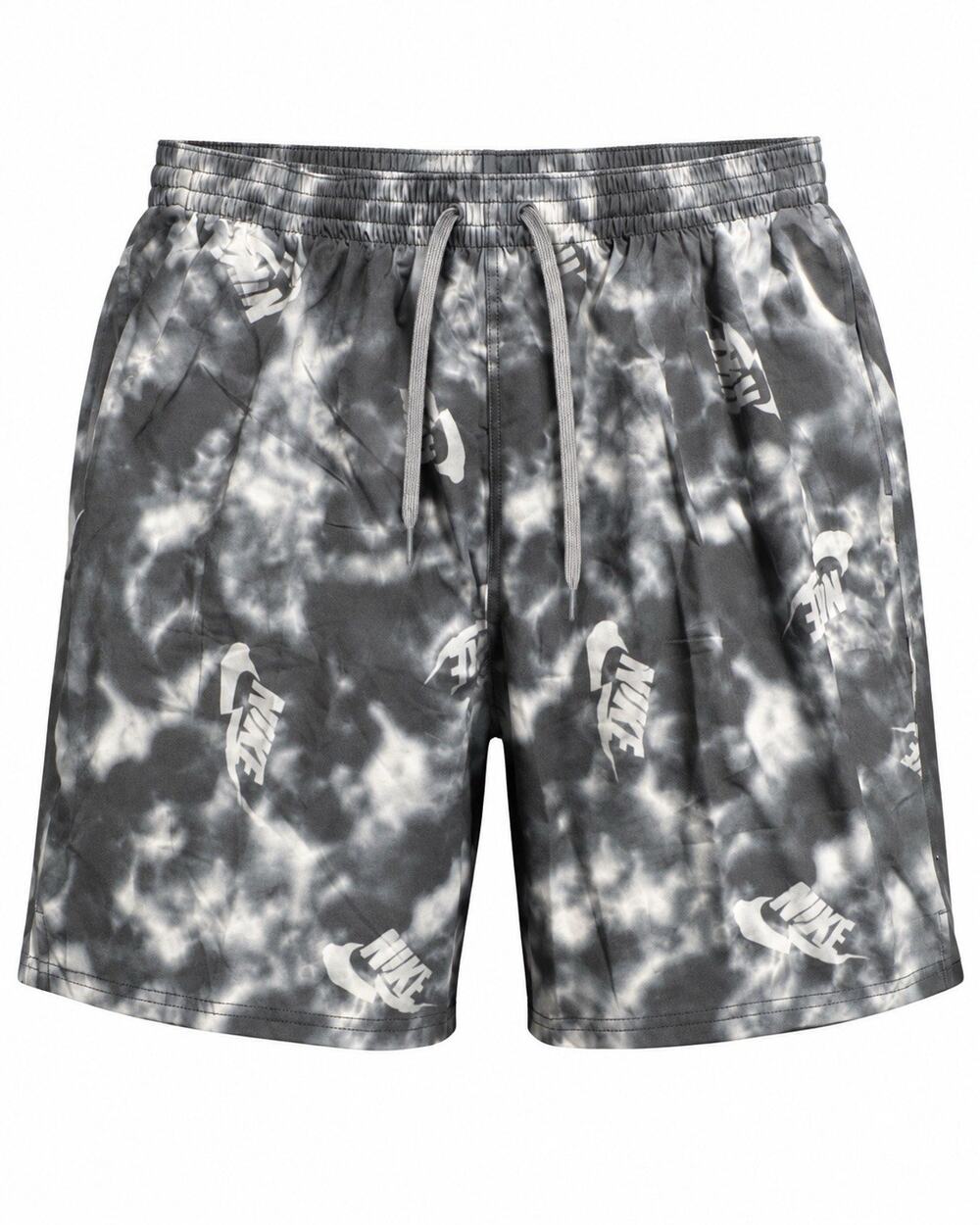 Nike Men’s 3XL Gray White Tie Dye Logo Print Shorts Drawstring NESSF604